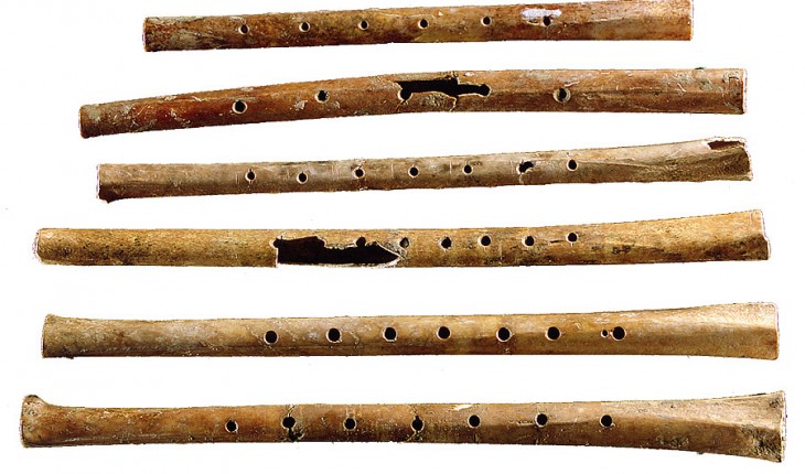 Six flutes excavated from the Jiahu site